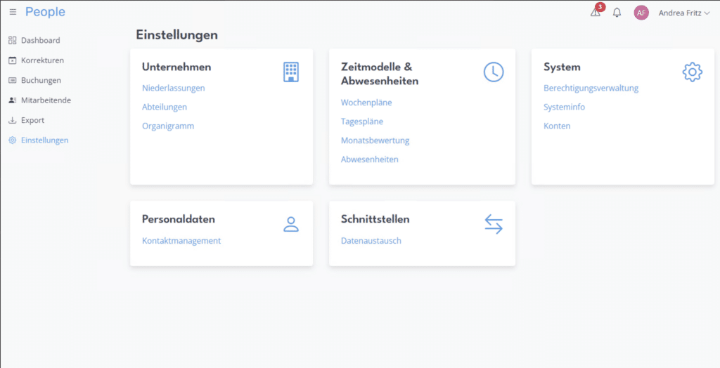 People - Änderungen in Version 1.0.28: Neue Menüstruktur