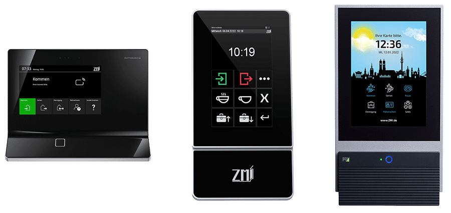 Zeiterfassungs-Terminals von dormakaba, datafox und PCS